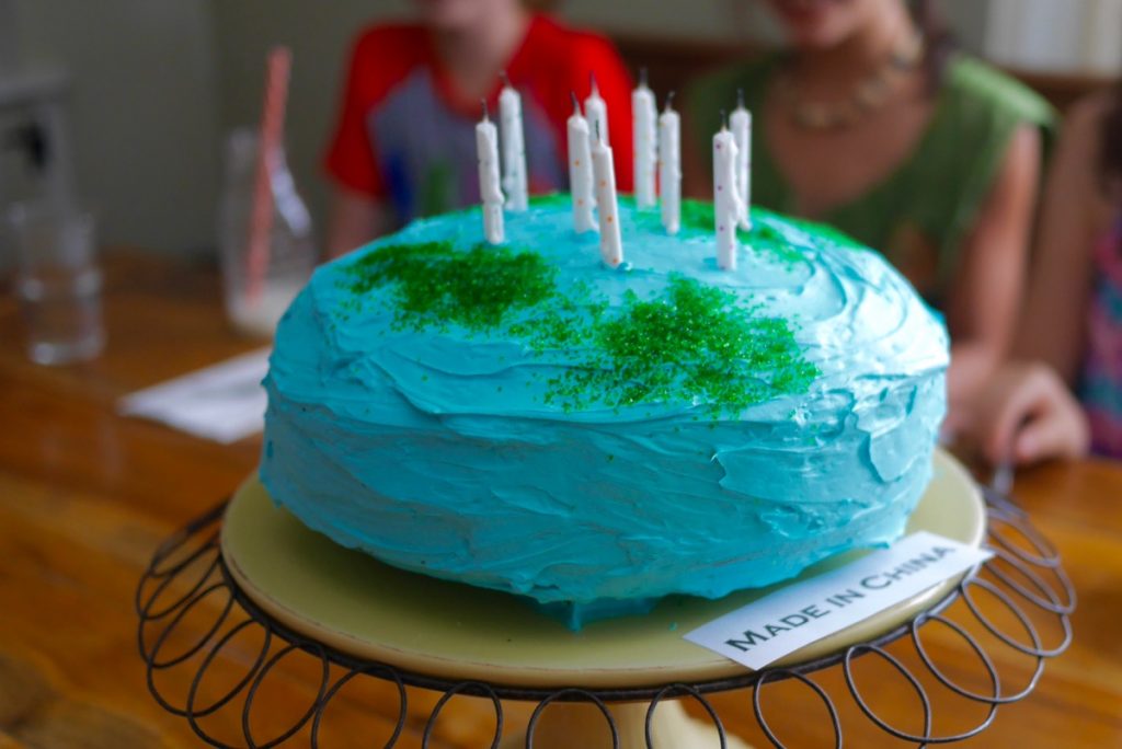 Gâteau en forme de globe terrestre