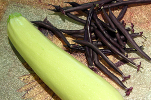 Courgette Opal et Haricots Royal Burgundy