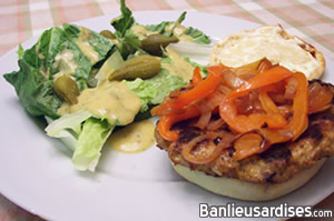 Burgers de dinde aux poivrons
