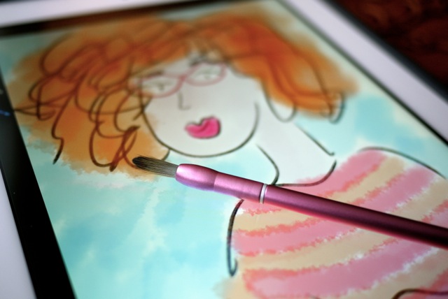 Le pinceau Nomad FleX et une de mes premières «oeuvres» avec l'application Procreate pour iOS.