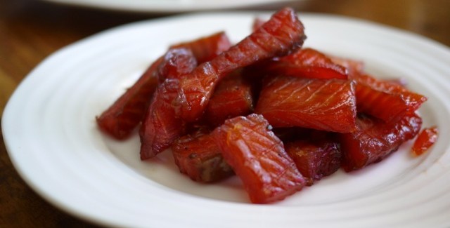 Bouchées de truite confite (ou saumon confit)